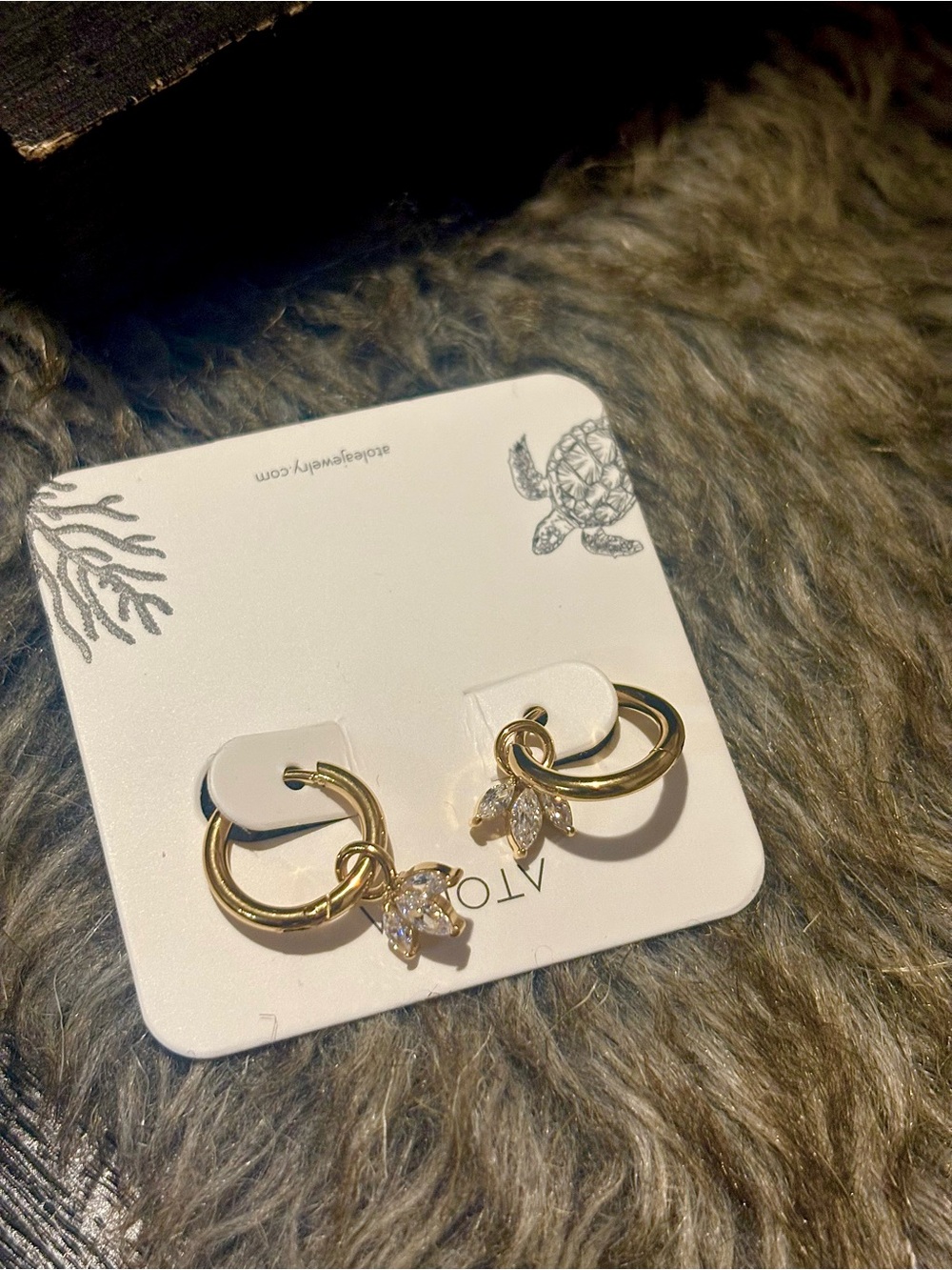 NWT ATOLEA blossom hoop EAR RINGS